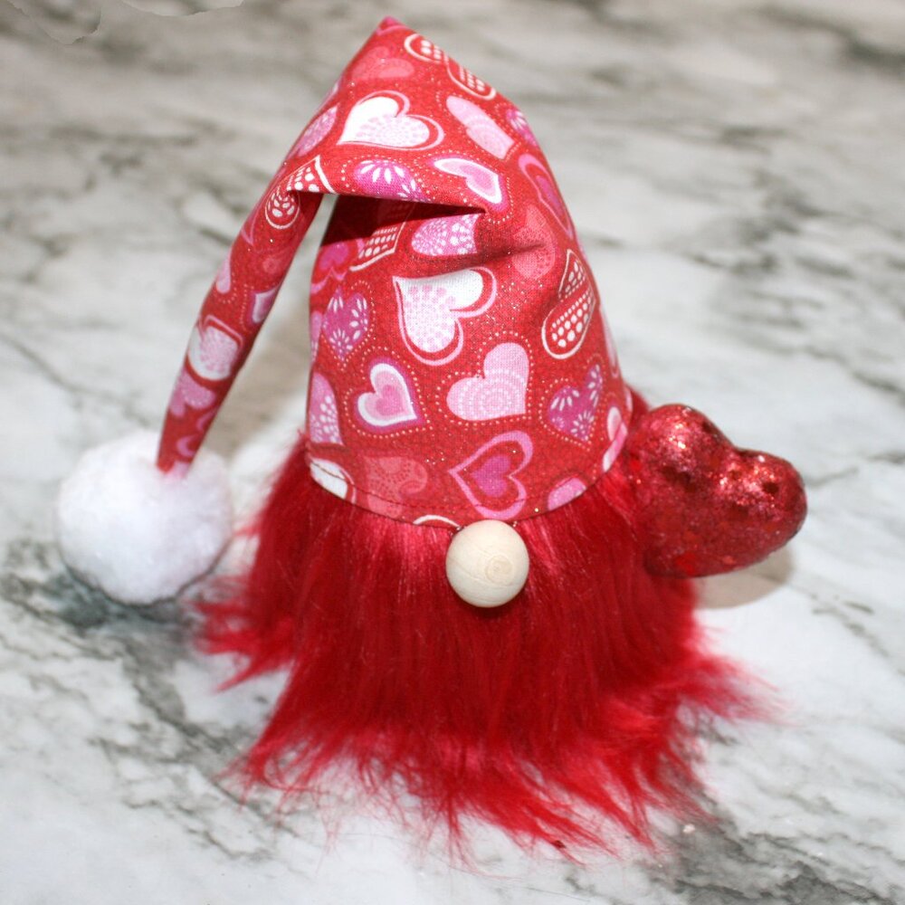 HAND CRAFTED Gnome Valentine's Day Hearts Air Freshener Cover Red Pink Gift